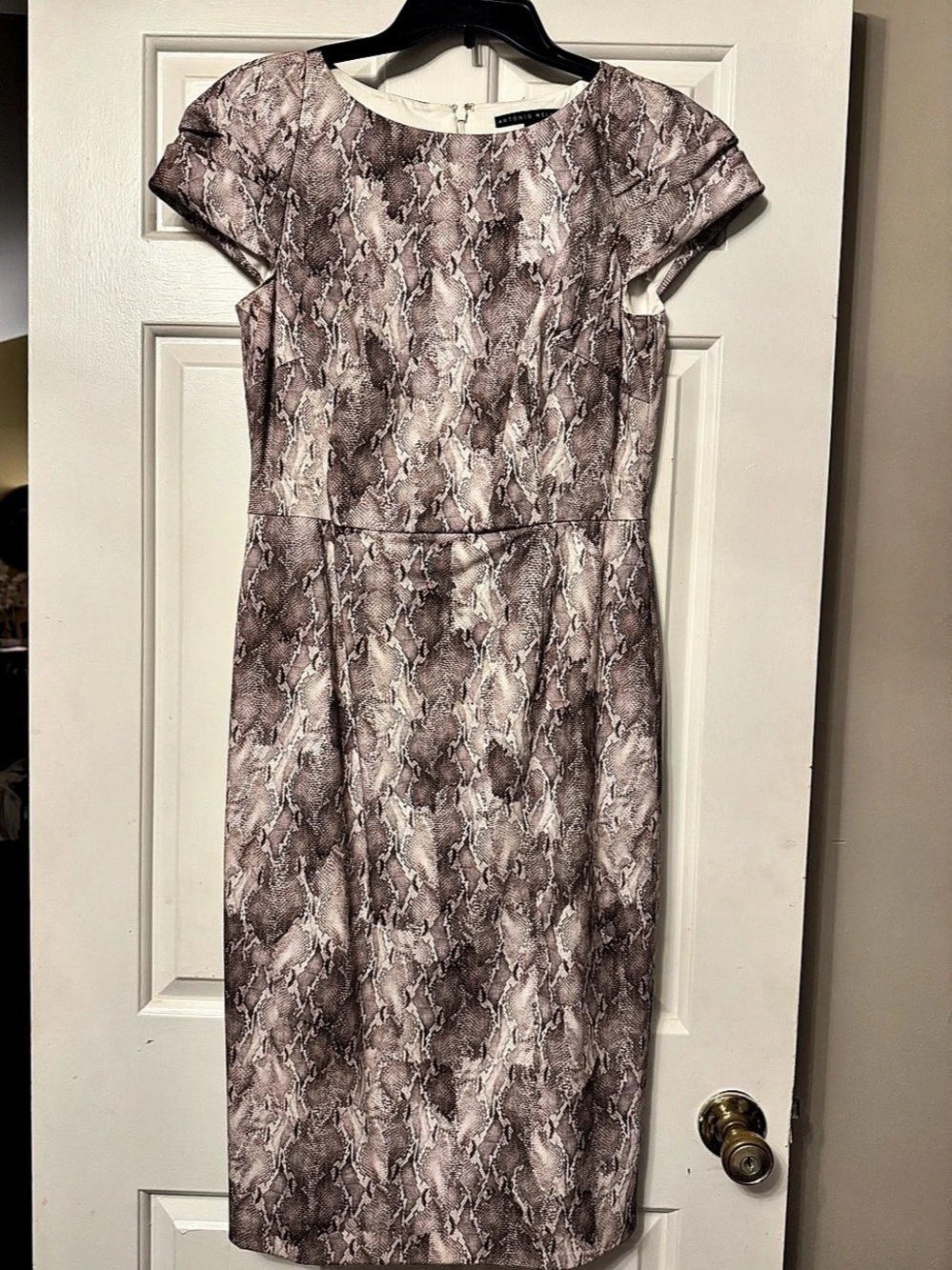 Antonio Melani Snake Print Midi Dress Size 8 Like New